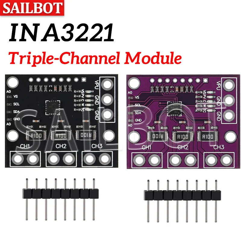 INA3221 Triple-Channel Module, High-Side Measurement, Shunt and Bus Voltage Monitor with I 2C- and SMBUS-Compatible Interface I