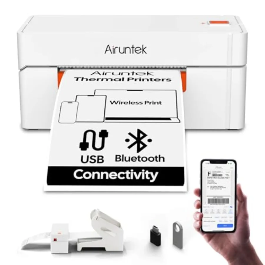 

Wireless Bluetooth Thermal Label Printer A81pro 4x6 Shipping Label Maker 203dpi Highspeed 150mm/s Works with Phone App Windows
