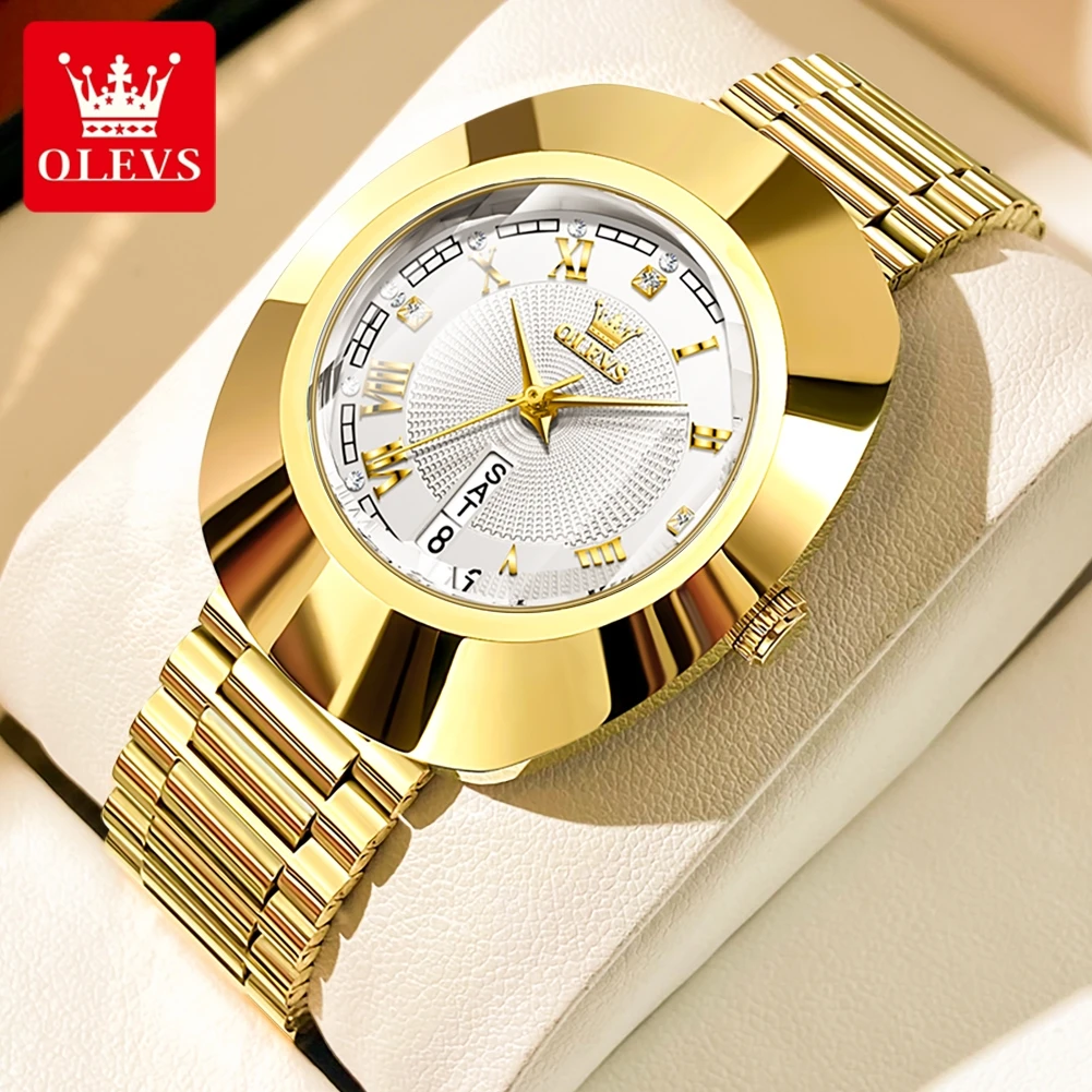 OELVS Original Imported Quartz Women\'s Watch Tungsten Steel Case Luxury Gold Fashion Elegant Diamond Waterproof Women\'s Watch