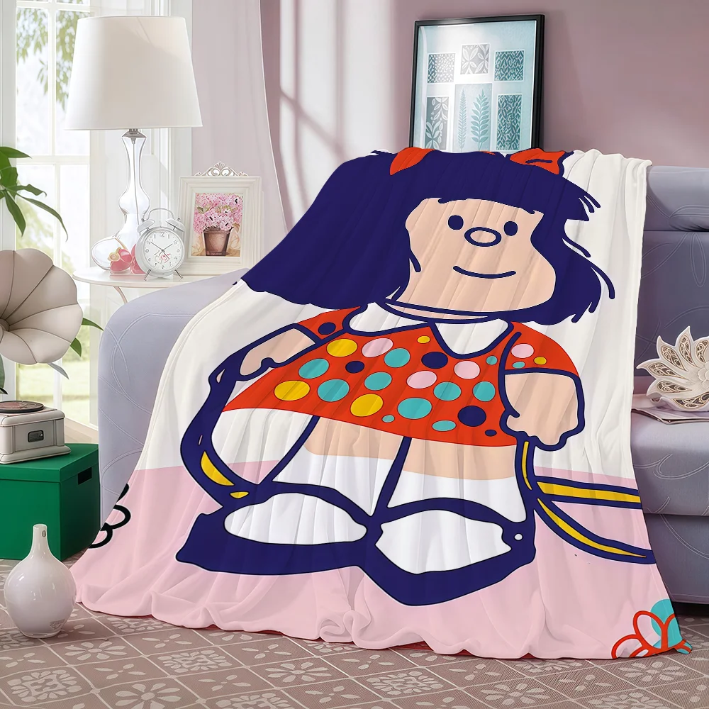 Cartoon Cute M-mafalda Blanket Warm And Soft Suitable For Bedroom Living Room Sofa Bed Office Travel Camping