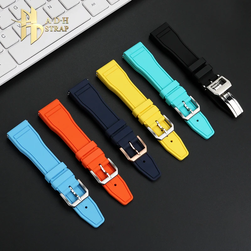 Correa de Fluororubber de alta calidad para IWC Pilot IW388114 /108 IW38940 Mark 17/18/20, banda de reloj de goma de 20/21/22mm, pulsera para hombre