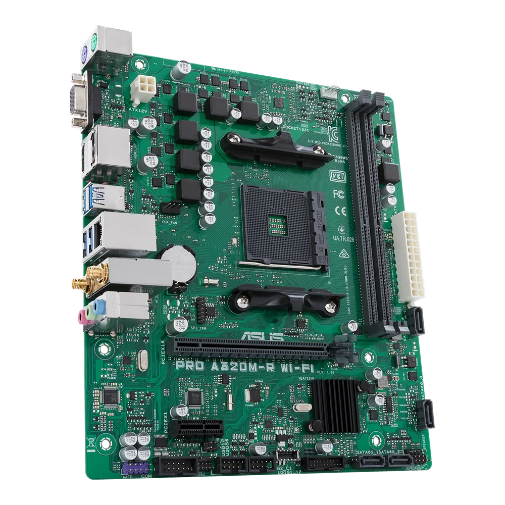 ASUA A320 Motherboard PRO A320M-R WI-FI Socket AM4 support Ryzen 5 5600 5700 PRO 1200 4300G  220GE cpu DDR4 32GB Micro ATX