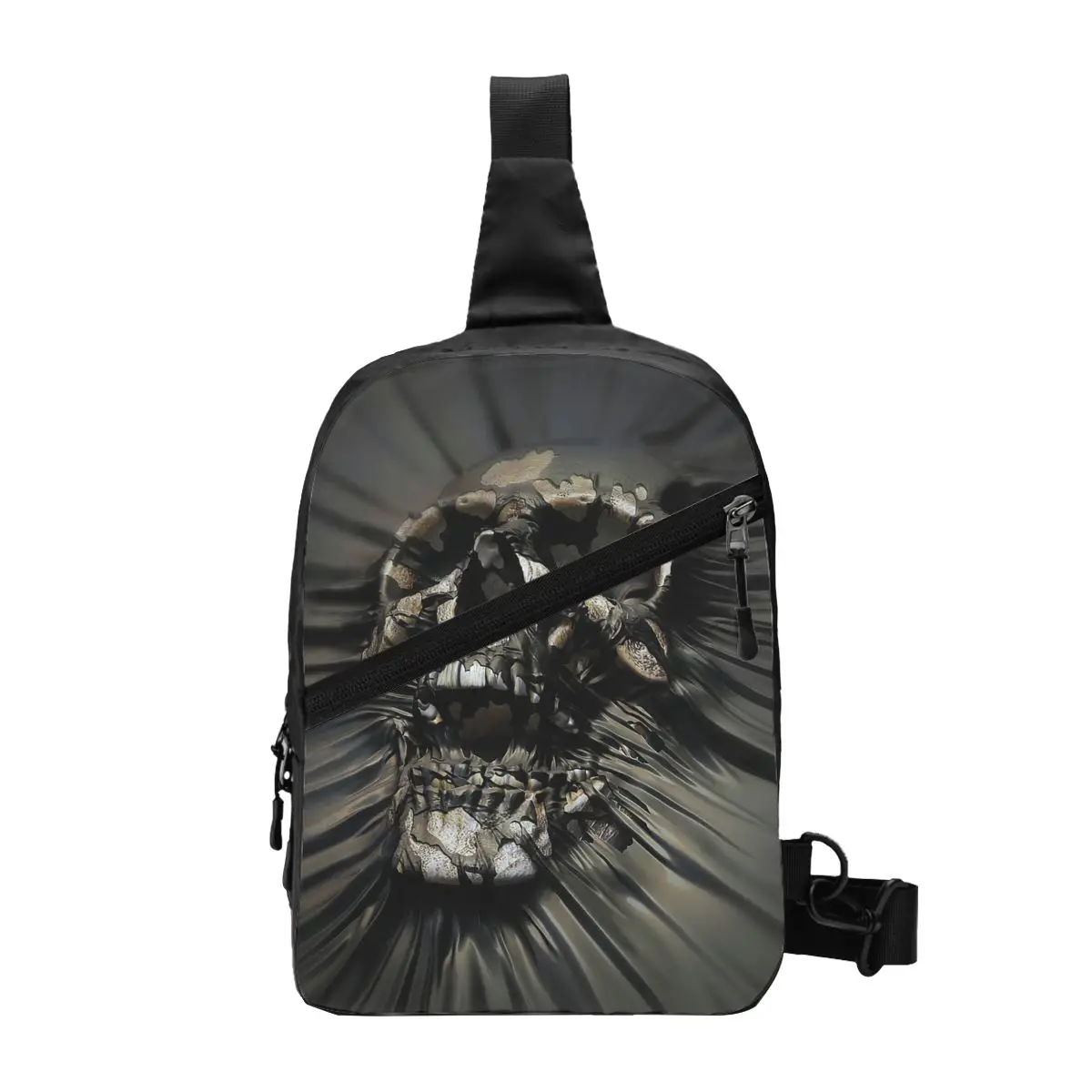 

Horror Skull Wrap Sling Chest Bag Custom Gothic Death Skeleton Shoulder Crossbody Backpack for Men Traveling Daypack