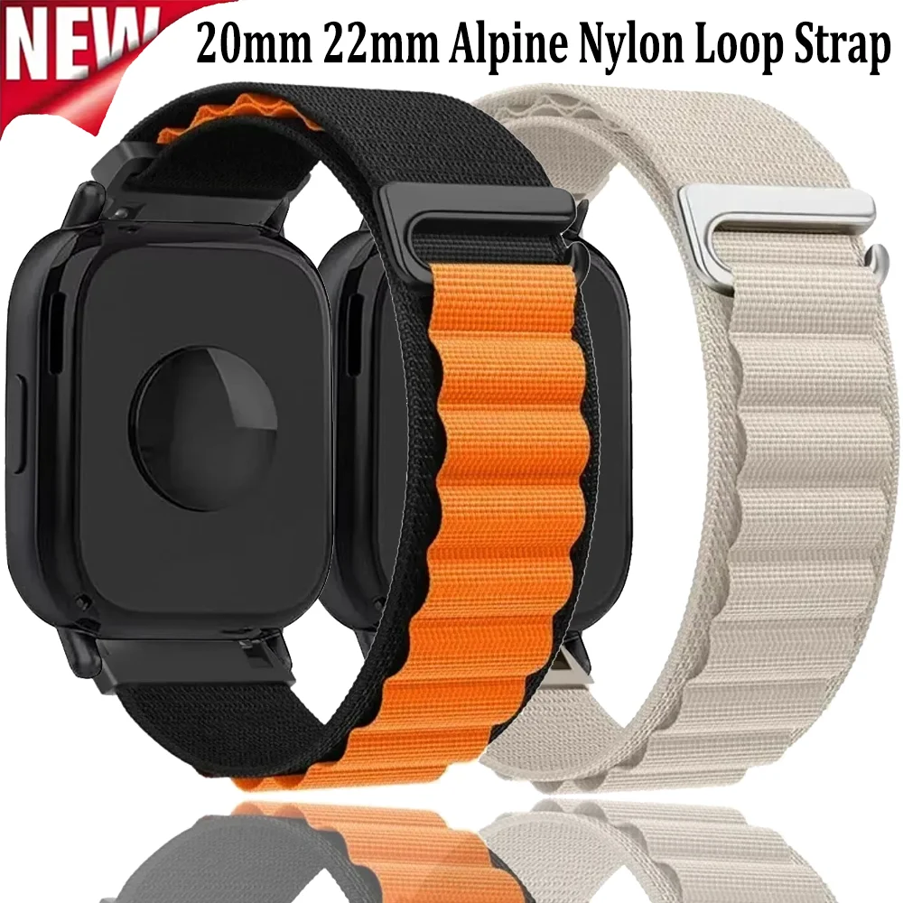 Correa de nailon Alpine de 20mm y 22mm para reloj Redmi Watch 5 Active/Lite, pulsera deportiva para Amazfit Active 3-2-Max, pulsera transpirable