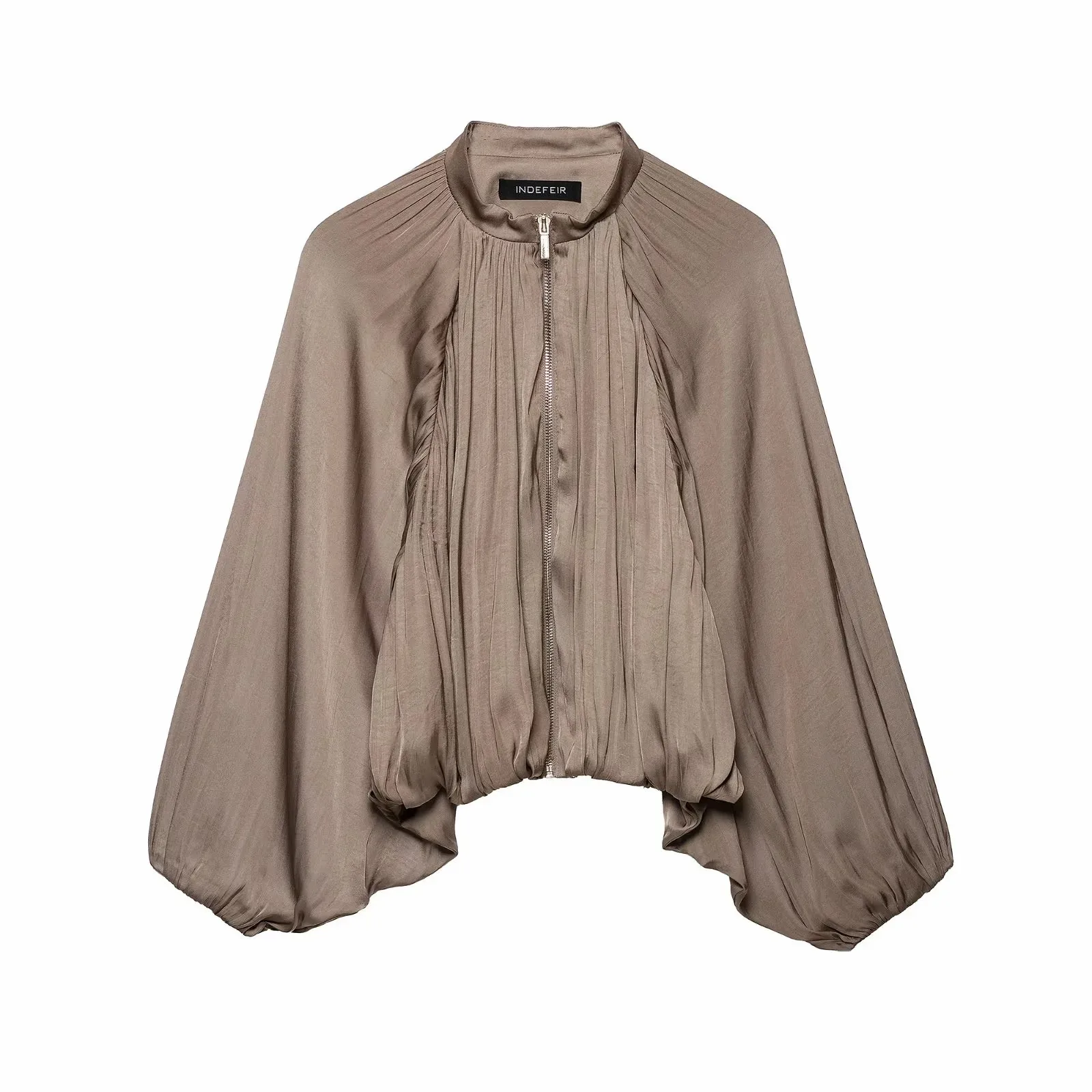 Damen Herbst Neuankunft Langarm-Jacke Damen Batwing Loose Fit Parka Jacke Lässiger Modestil Damenjacke – Detail 2