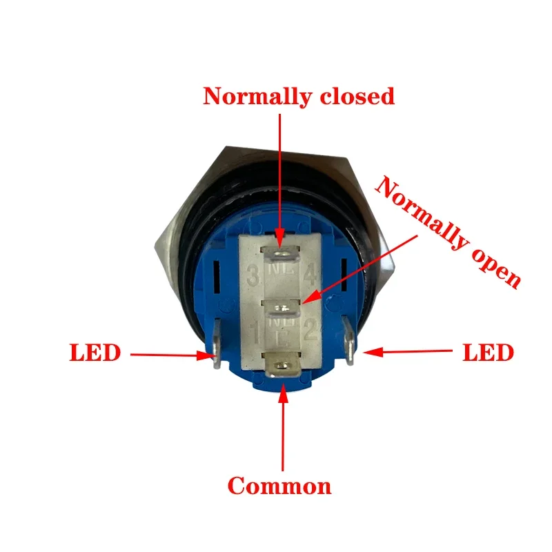 Black Push Button Switch 12/16/19/22mm Waterproof illuminated Led Light Metal Flat Momentary Switches with power mark 5V 12V 24V