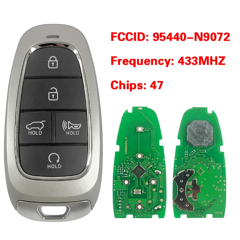 

CN020281 Aftermarket 5 Buttons Smart Key FCC TQ8-FOB-4F26 PN 95440-N9072 ID47 Chip 433MHz Keyless Go For Hyundai Tucson 2021+