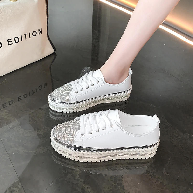 Woman Shoes Sneakers Flats Platform Tennis 2024 Rhinestone New Arrival Plus Size Women\'s Fashion Casual Female New Rock on Sale