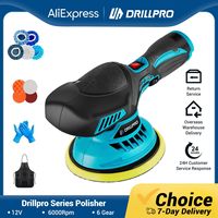 Drillpro Cordless Car Polisher Wireless 6 Gear Speed Adjustable Electric Auto Waxing Sanding Polishing Machine Power Tools