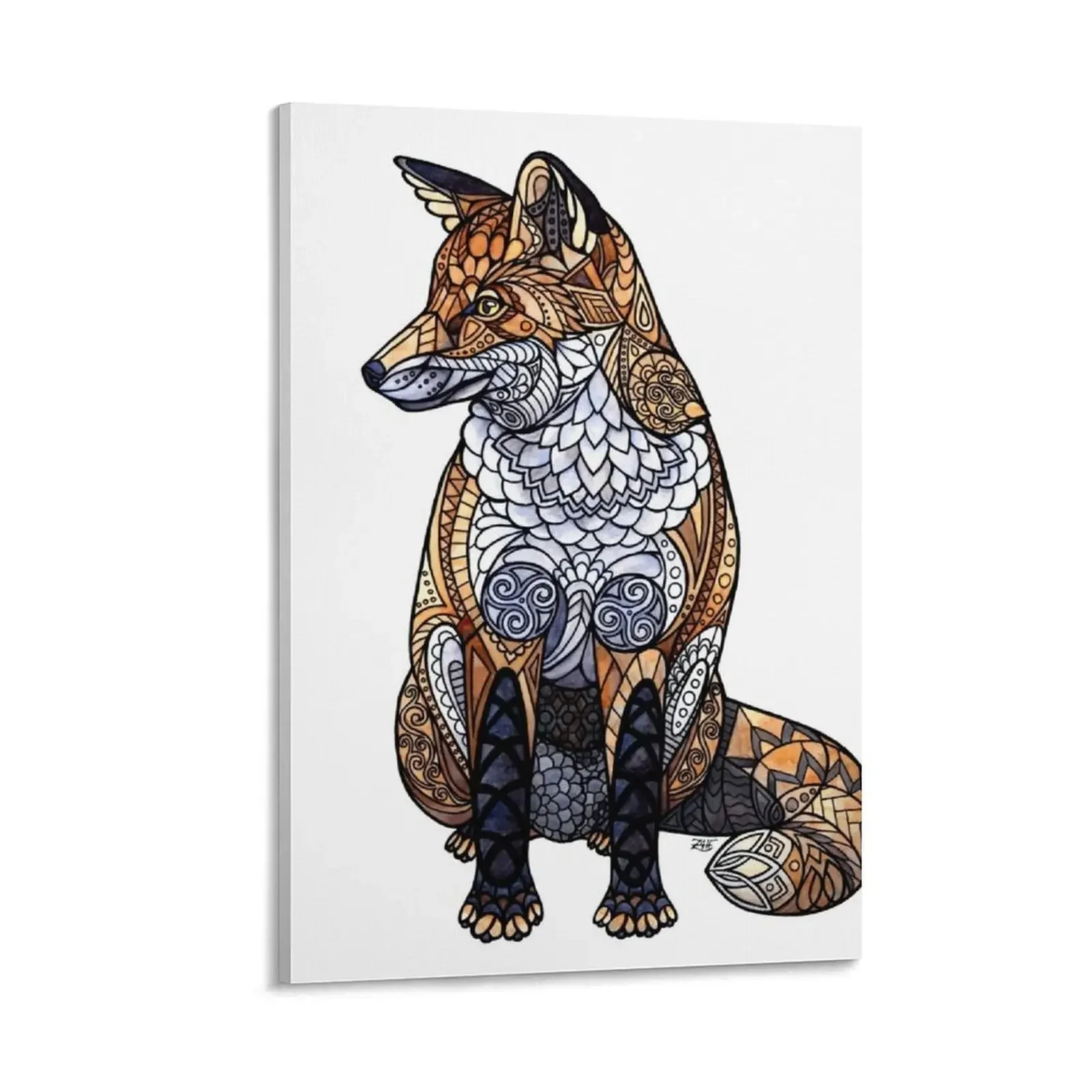 

Stained Glass Fox Canvas Painting posters for room decorative wall canvases decorative items for home