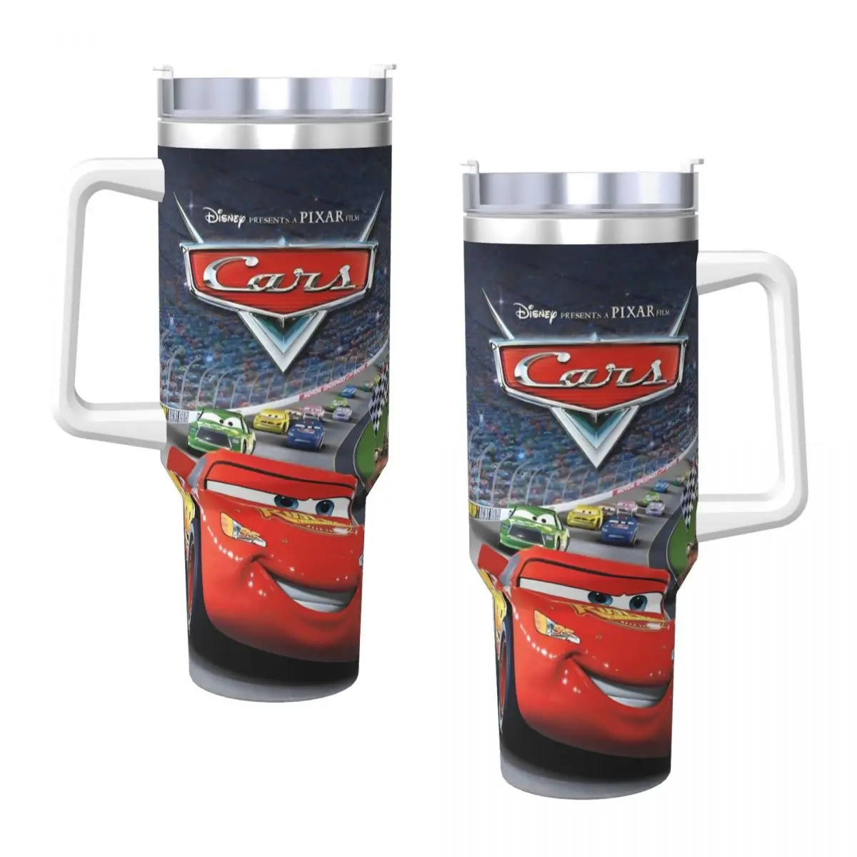 Pixar Lightning McQueen Cars Cartoon Stainless Steel Tumbler Beach Mugs Cup  Insulated Cold and Hot Milk Tea Water Bottle