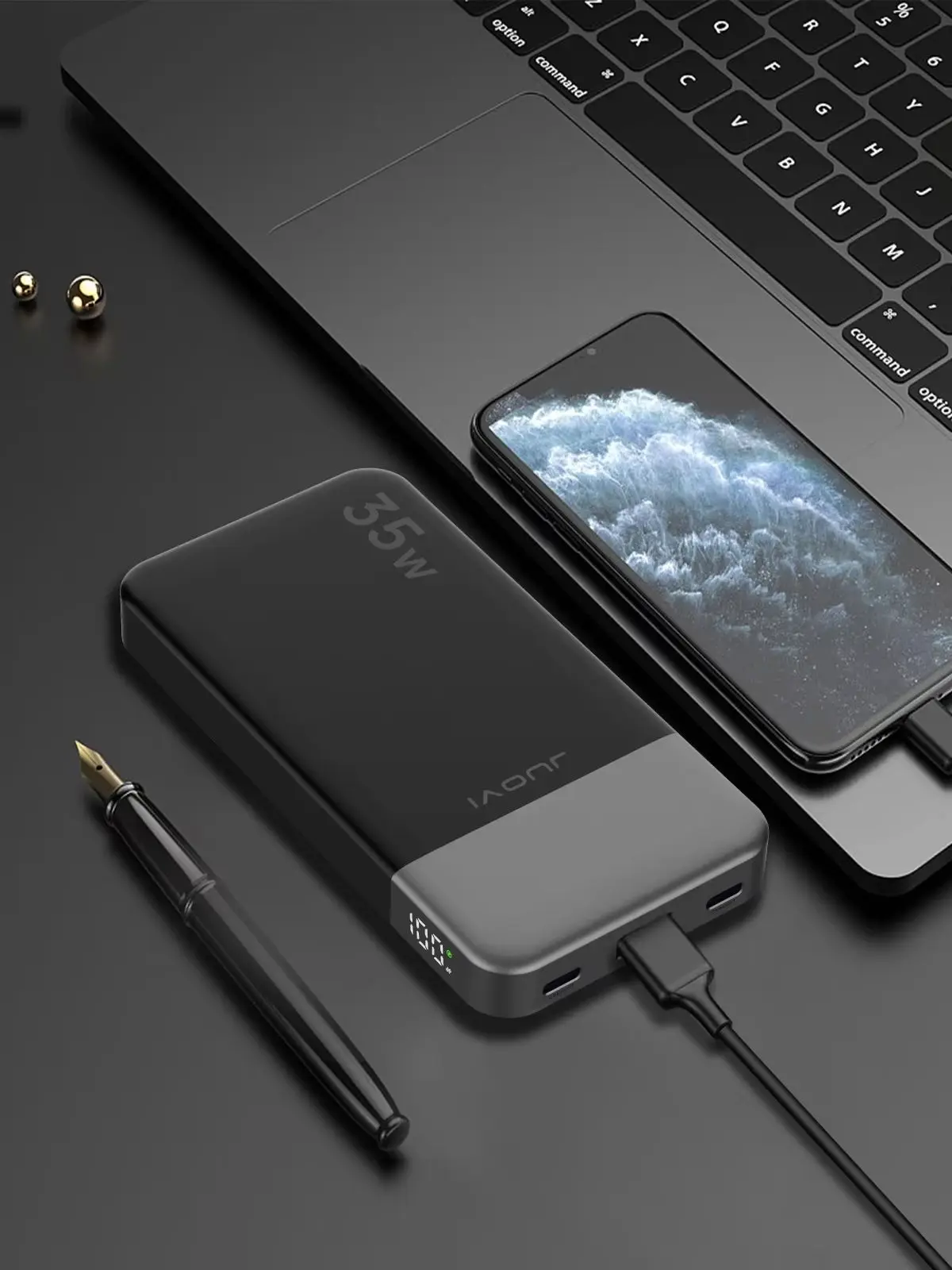 JUOVI 35W Superschnelles Laden 10000mAh Tragbare Powerbank Portables Ladegerät Mini Mobiler Externer Akku für Mobiltelefone