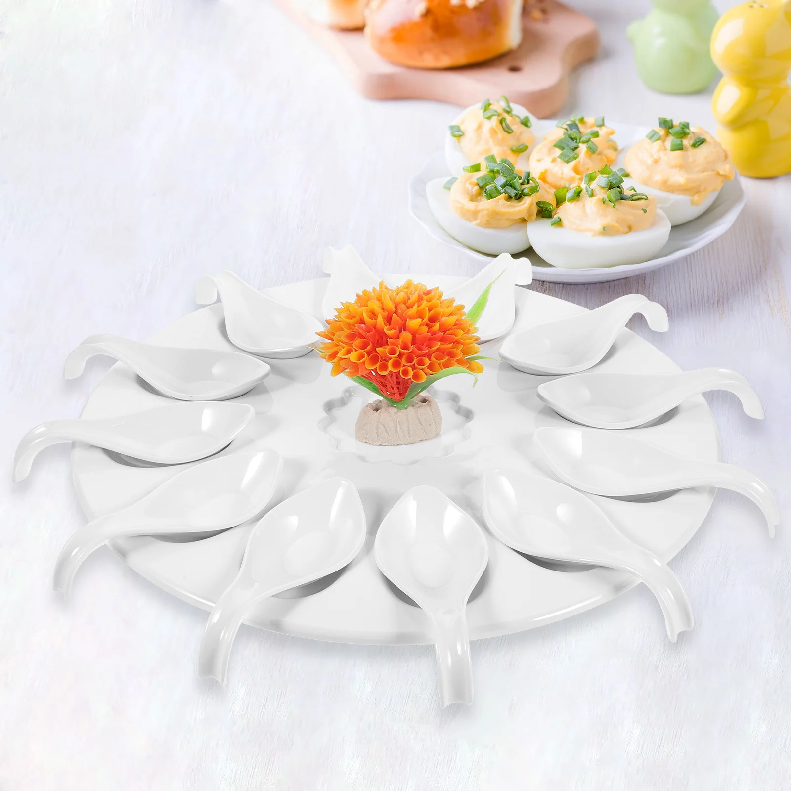 

Сервировочная тарелка для яиц с гладкой поверхностью, поднос для общественного питания, поднос для морепродуктов для кухни, ресторана, сбора блюд для яиц