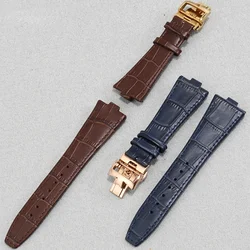 Genuine Leather Watch Strap for Vacheron Constantin 4500V 5500V P47040 Raised Moth Cowhide Watchband Accessories 25.8mmWristband