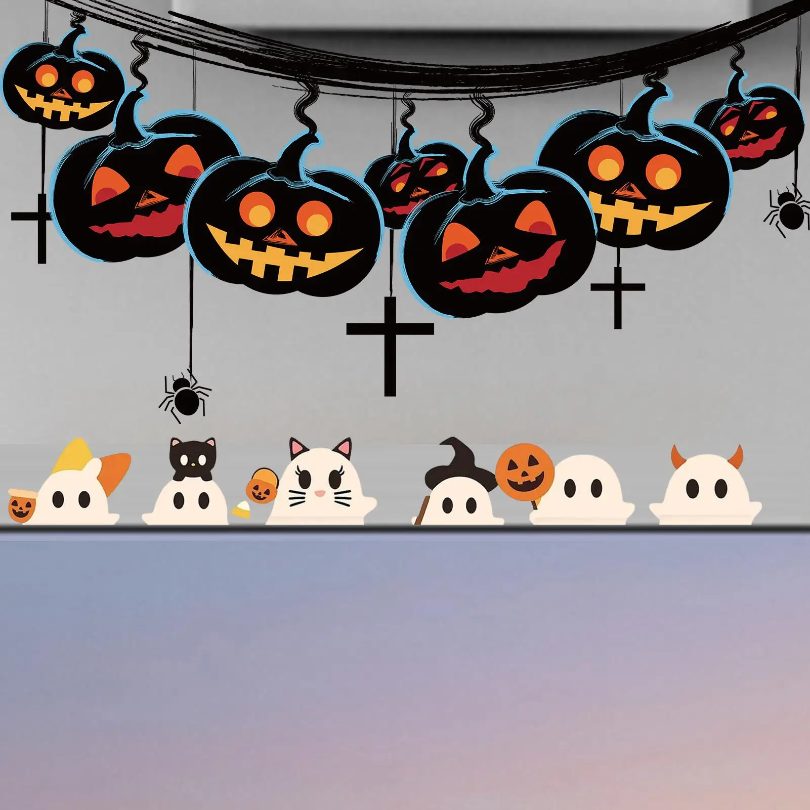 Figura decorativa para teléfono móvil, decoración para teléfono, fantasma de Halloween, medel, accesorio para teléfono inteligente, decoración para jóvenes, niñas y niños