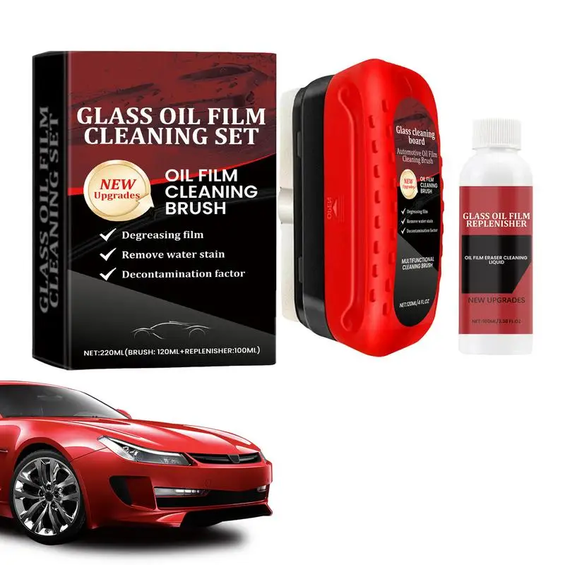 

Automotive Oil Cleaning Brush Glass Cleaning Wipe Board With Liquid Strong Front Windshield Remover Glass Polishing Degreaser