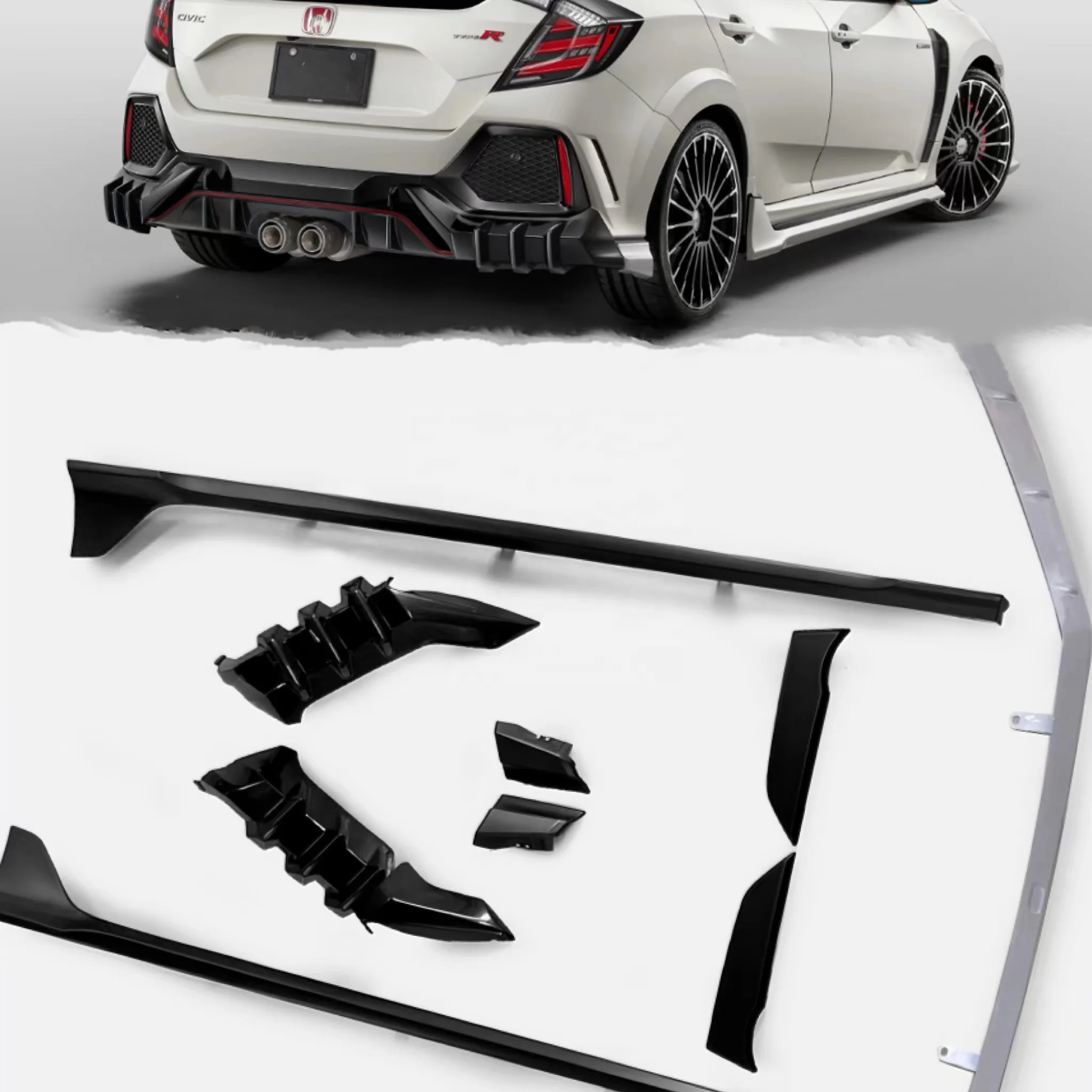 For Honda 10th Civic Type R FK8 MGen Type Full kit Front lip side skirT rear diffuser