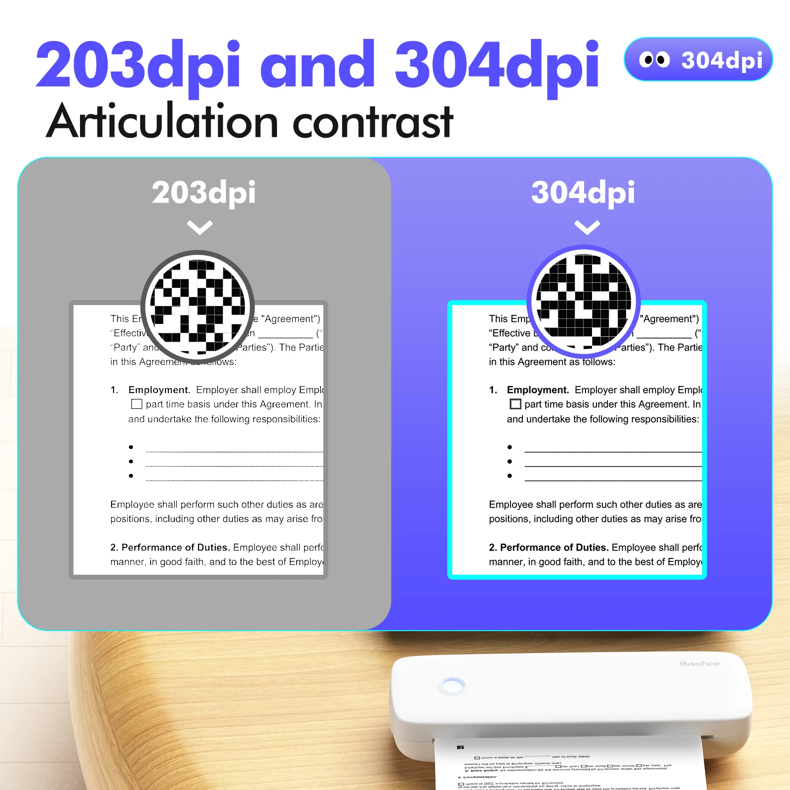 Portable Thermal Printer A4 Photo Pocket Thermal Label Printer Supports Multi-Size Printing Wireless Bluetooth Connect Printer