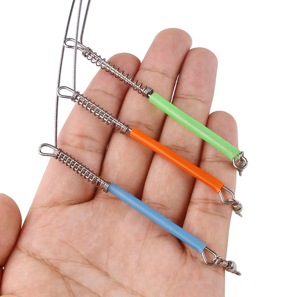 10pcs/bag Ocean Fishing Balance Steel Wire Arms Branches Saltwater Boat Fishing Rigs Connector With Spring Swivel Fishing Tackle