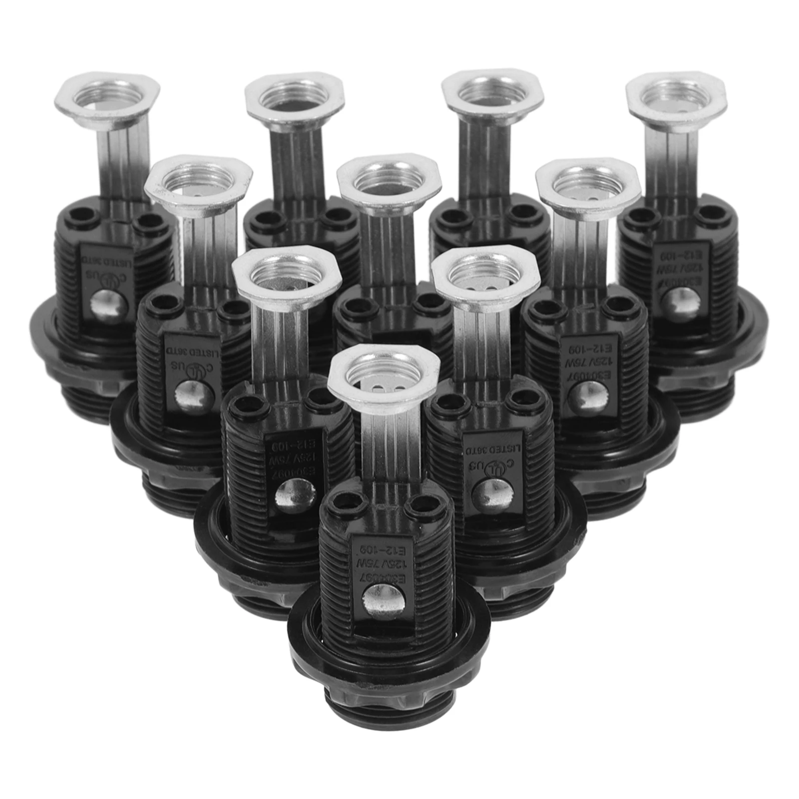 

10Pcs E12 Lamp Holder Screw Light Bulb Socket Base Fine Workmanship Pendant Lamp Parts for Making Lamps Reliable E12 Bulb Holder
