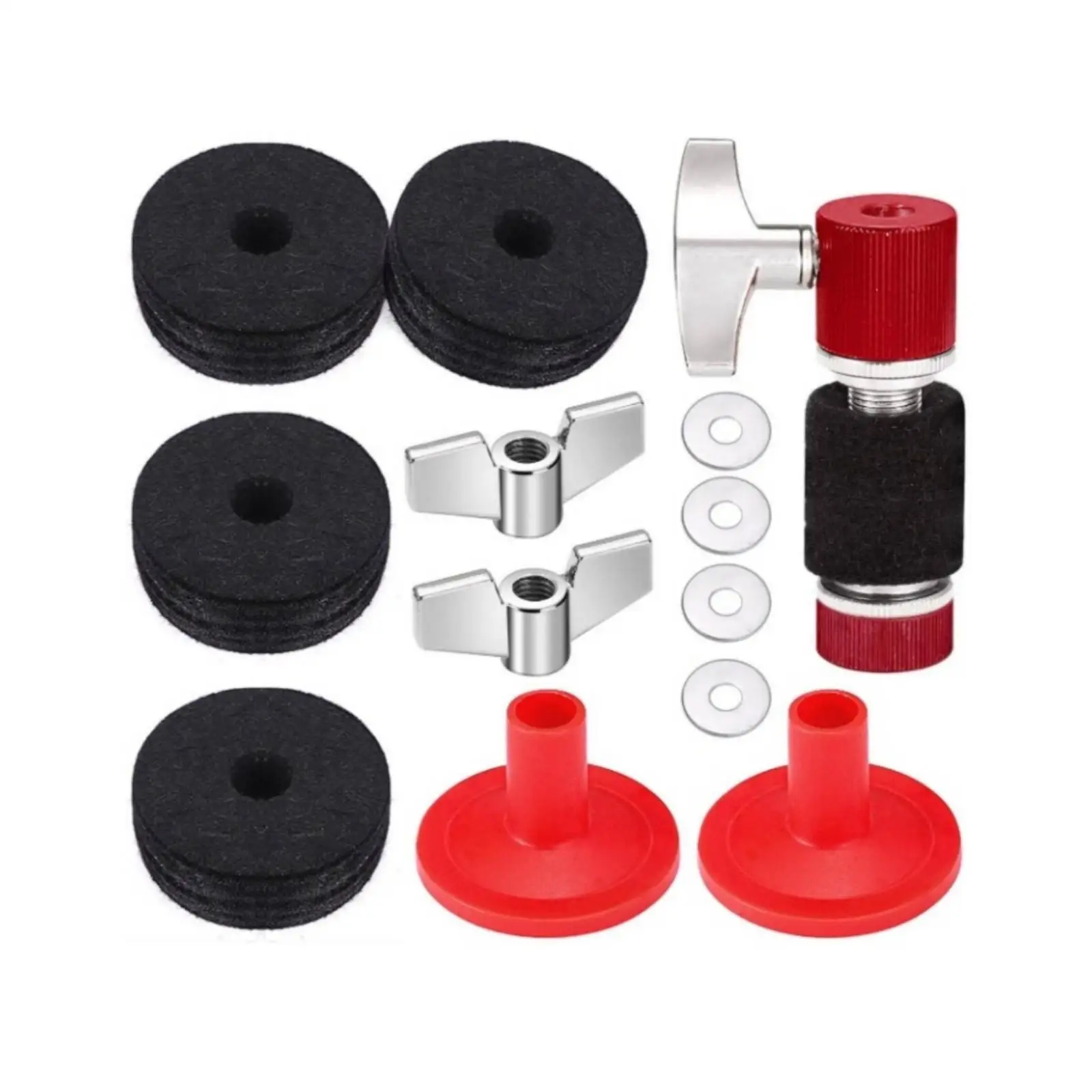 13 Pieces Hi-Hat Clutch Kit Replacement Drum Felt Kit with Washers Hi-Hat Clutch