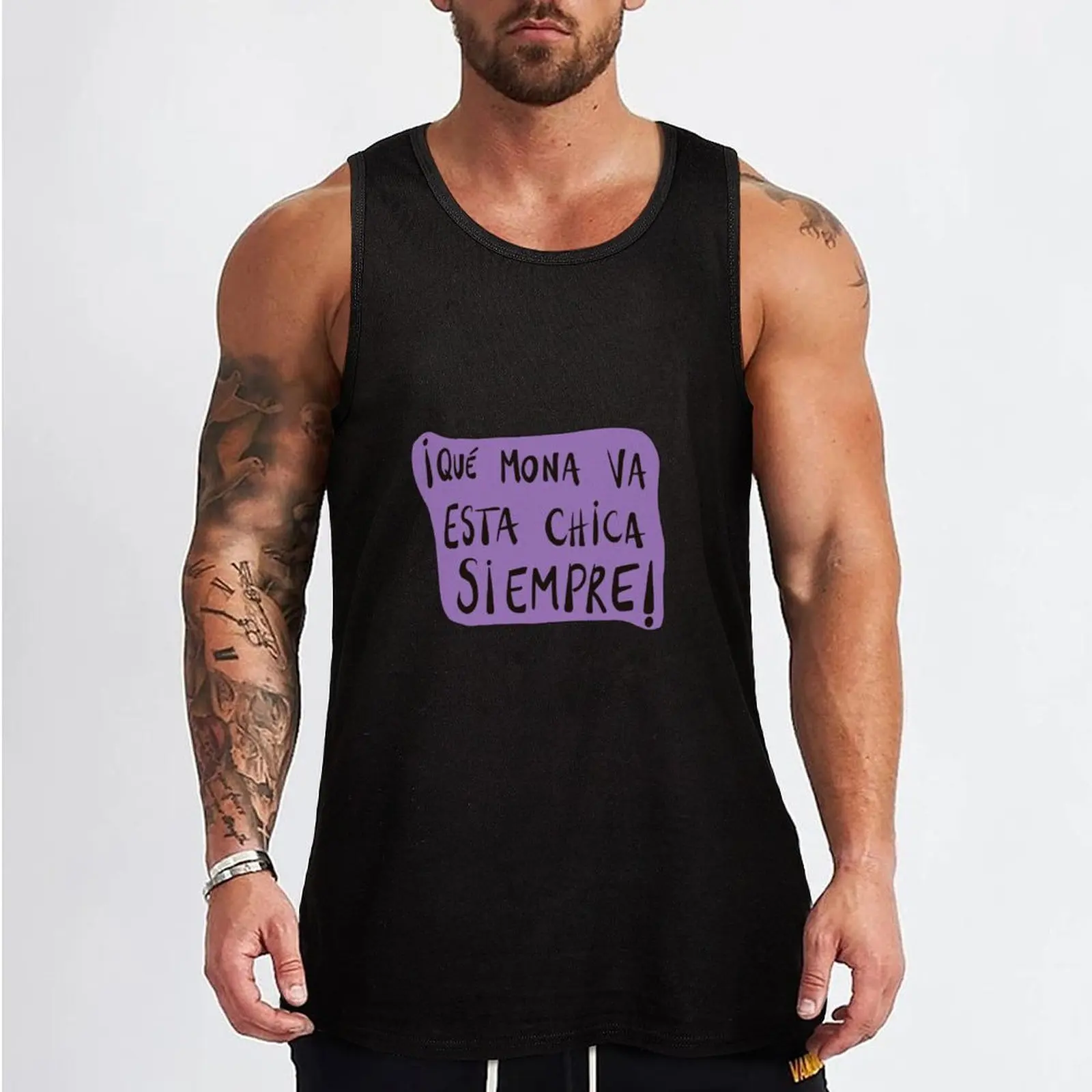 Can I say something ?, How cute is this girl always! Tank Top Gym clothes Vest male gym shirt man clothing men