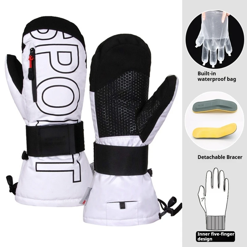 Ski Gloves Men Women Winter Warm Cotton filling Ski Snowboard Cycling Outdoor Sports Touch Screen Waterproof Gloves варежки