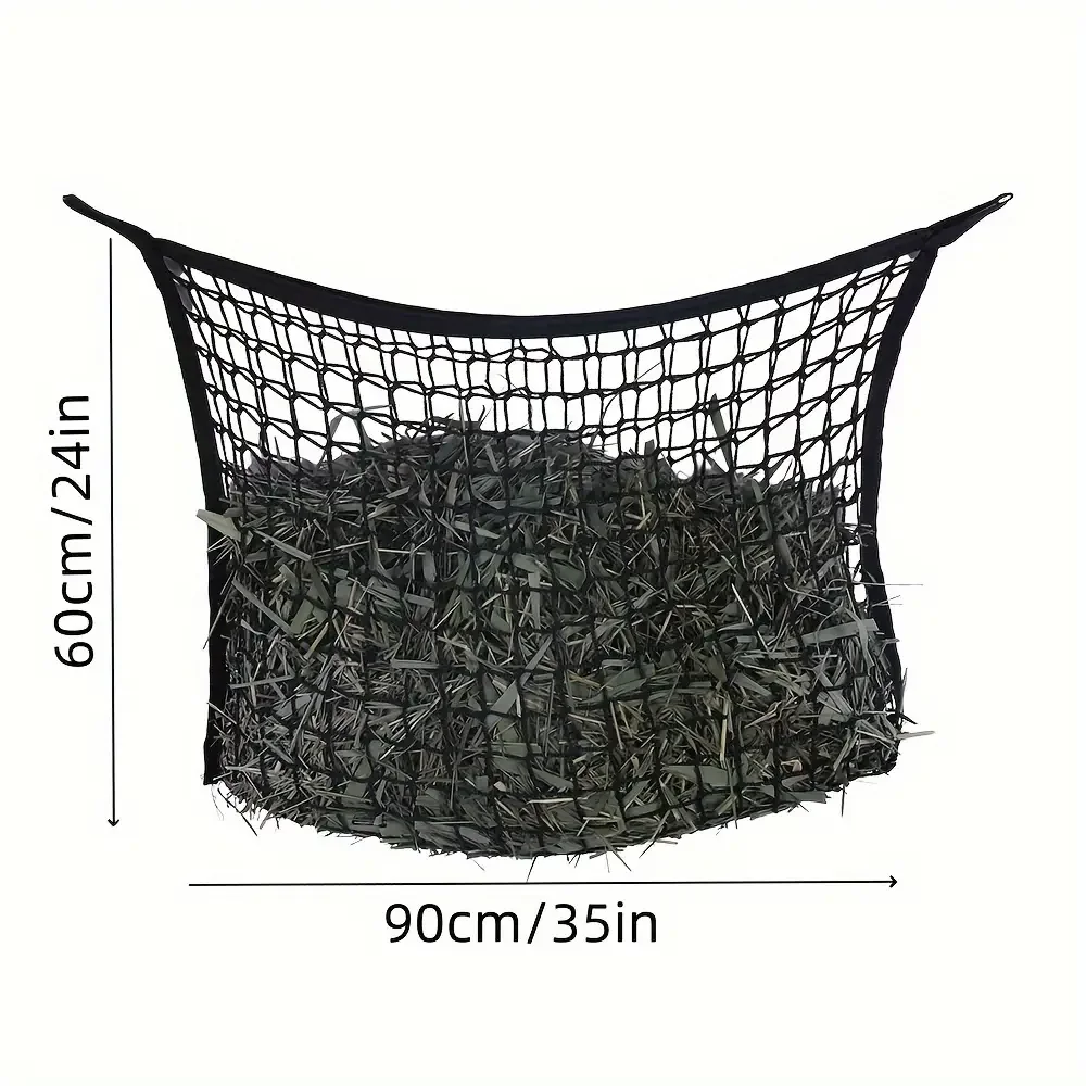 شبكة قش متينة للتغذية البطيء لعام 2025 - مناسبة للخيول والماعز، سهلة الملء، حقيبة قش بتصميم مفتوح كبير للخيول #2