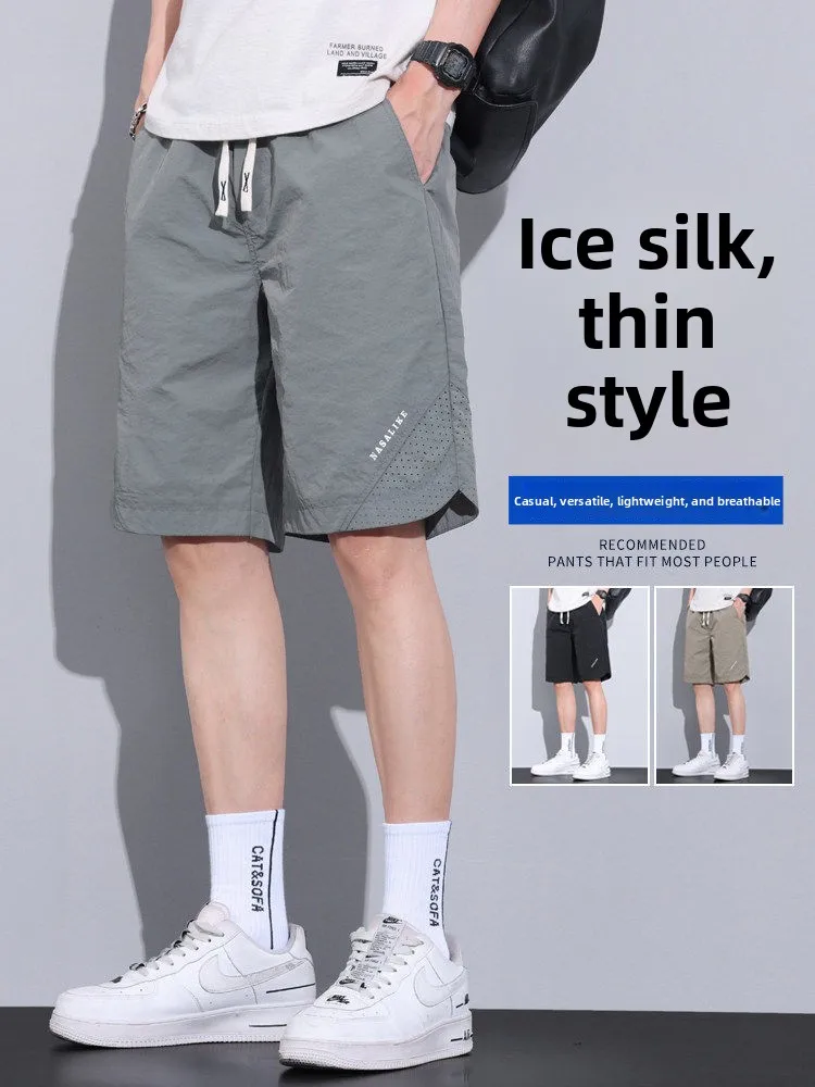 

Vancl Ice Silk Casual orts Men's Summer Lightweight Loose Pants Breathable Qui Dry Sports Five-Quarter Pants