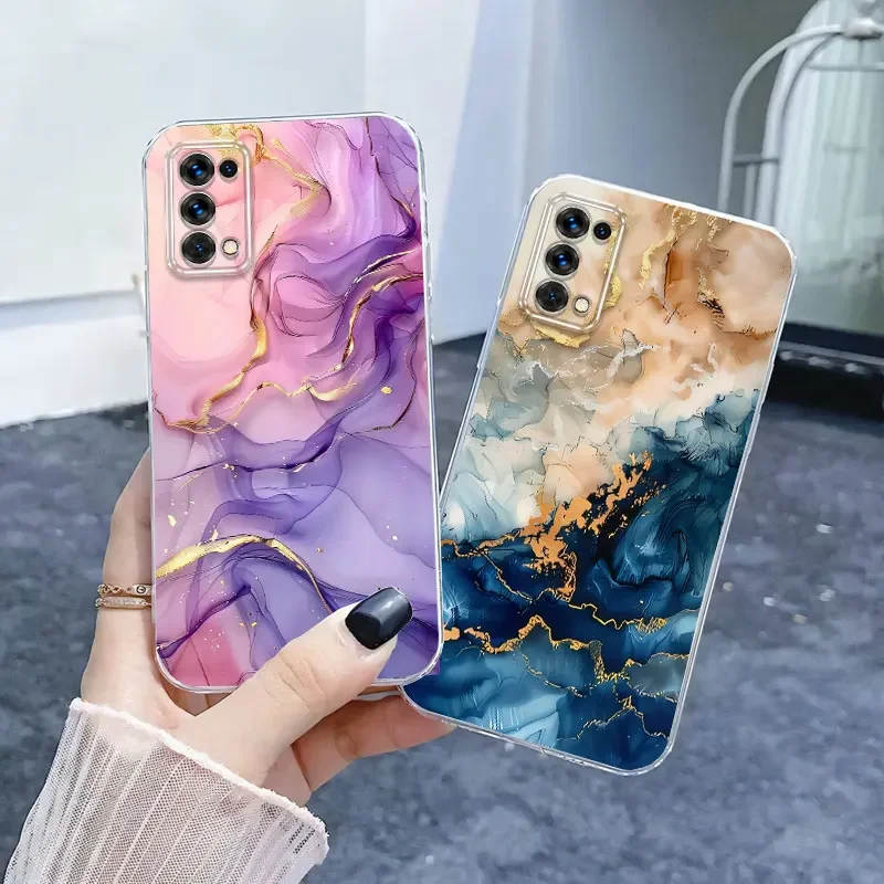 For Realme 7 6 Pro 7i 6S Case Luxury Phone Case For Realme 7i RMX2193 Butterfly Flower Clear Soft Silicone TPU Protective Cover