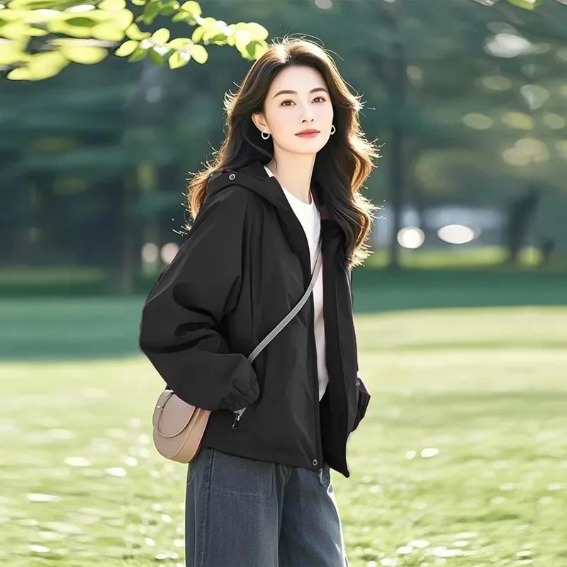 

2026 Trendy Spring High-End Korean Style Unisex Non-Repeat Unique Super Cute Short Layering Windbreaker Women's Jacket Purple