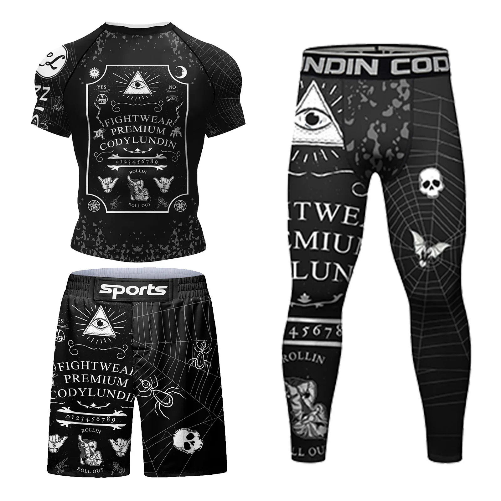 Cody Lundin Bjj Gi No boks wysypka straż sportowa koszulka MMA zestaw spodni mężczyzn Kickboxing Rashguard Jiu Jitsu stroje do walki Kimono