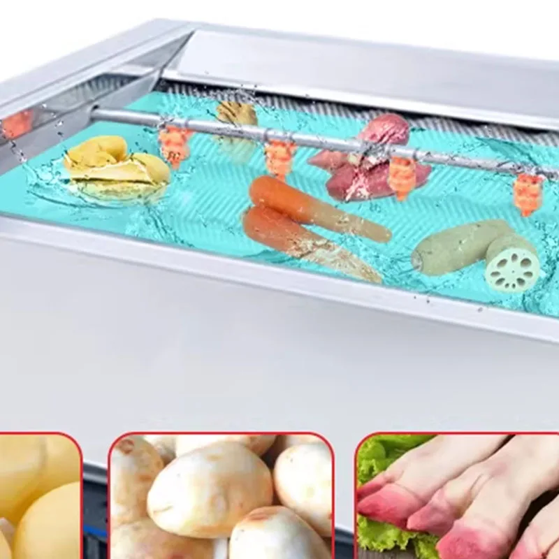 Commercial Brush Roller Vegetable Washing Peeling Machine Stainless Steel Potato Carrot Ginger Radish Cleaner Peeler(customized)