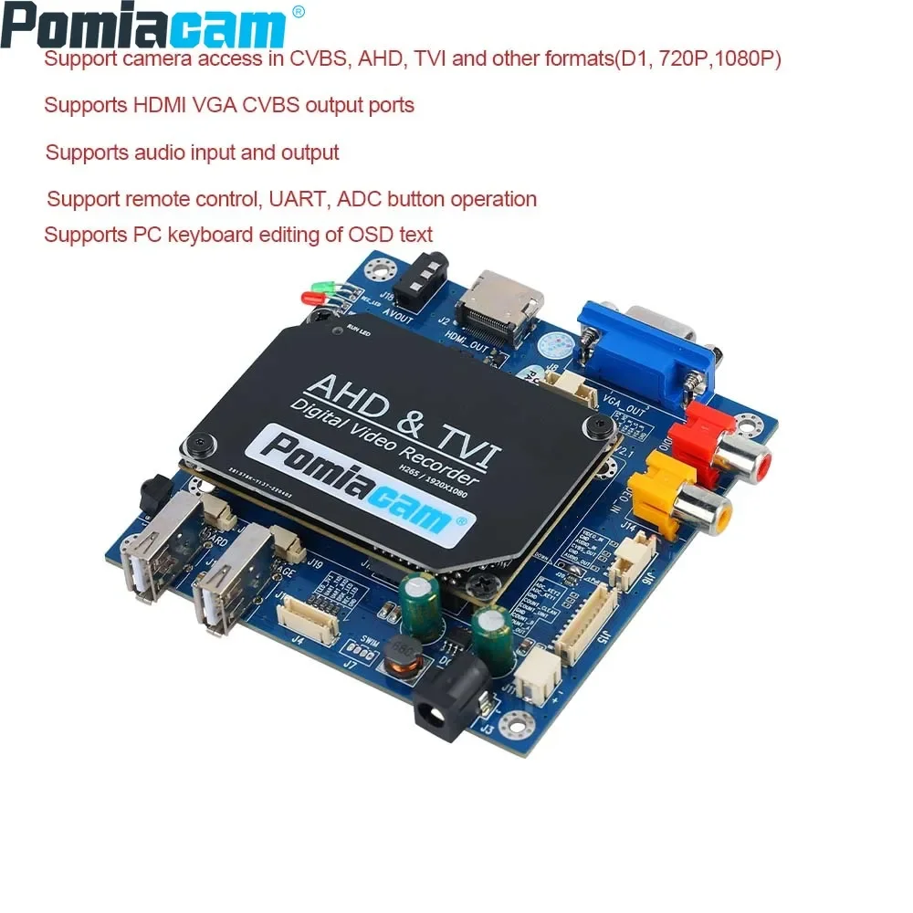 1080P เมนบอร์ดวิดีโอ CVBS, AHD, D1การเข้าถึง TVI, 720p, 1080p รองรับ HDMI VGA CVBS S OUTPUT Interface DVR BOARD AHD