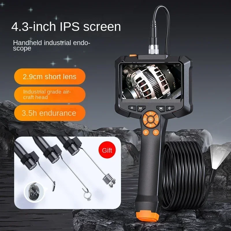 1m 5m 10m hd portátil instrumento de teste automotivo tubo endoscópio câmera endoscópio industrial com tela 4.3 polegada