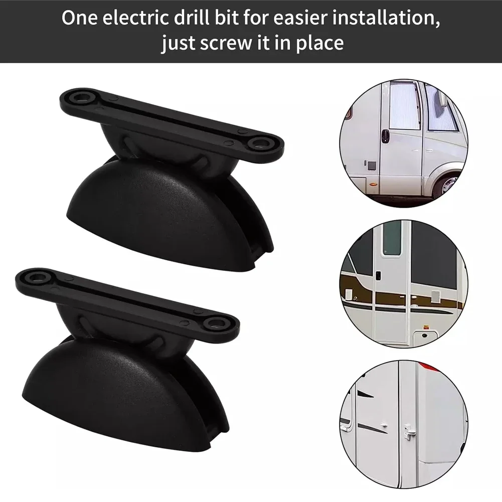 Motorhome Accessory Door Stopper High Toughness Suction Power Wear Resistance 2 Piece Set Aging Protection Black