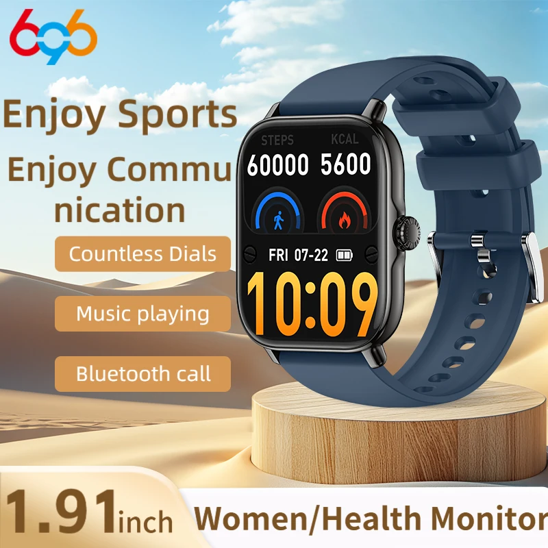 

Smart Watches For Women/Men Blue Tooth Call Heart Rate Monitoring 1.91-inch Sports Smartwatch Message Reminder Music Waterproof