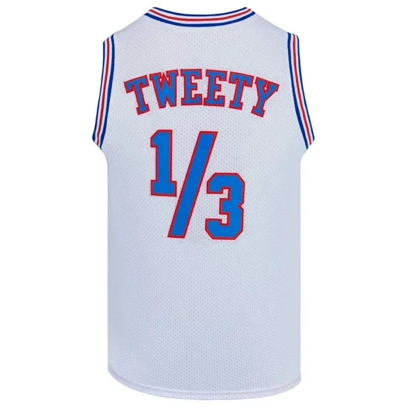 2026 New Halloween Cosplay Costume Movie Space Jam # 1/3 TWEETY Tune Squad Bunny Basketball Jersey Shirts for Party White/ AABA view 3