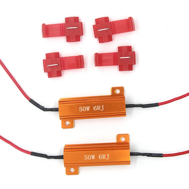 2PCS 6Ohm 50W Load Resistor Canbus Anti-Flashing Decoder For Daytime Running LED Bulb Reverse Light Turn Signal Fog Lamp image 4