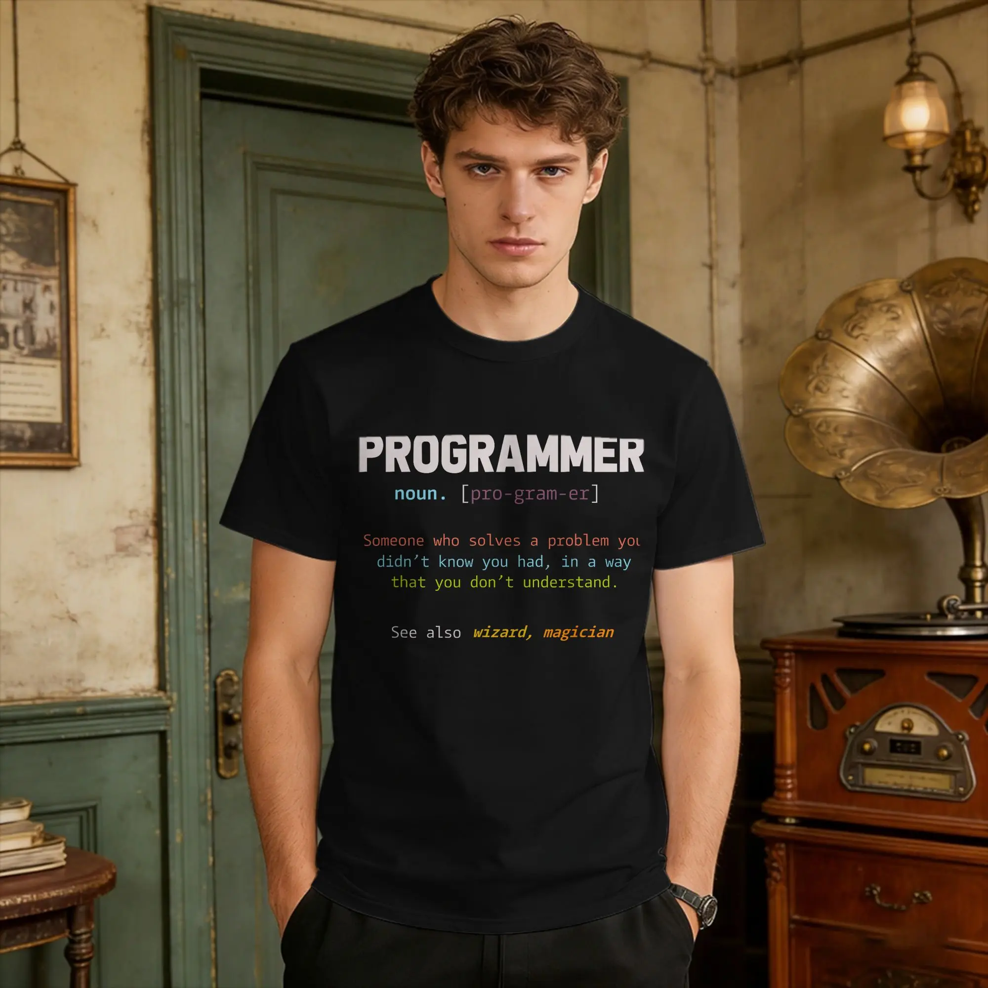 Camiseta Unissex para Homens e Mulheres, Presente Engraçado para Nerds e Programadores, Camisetas Harajuku de Verão, Camiseta Vintage de Algodão, Tama