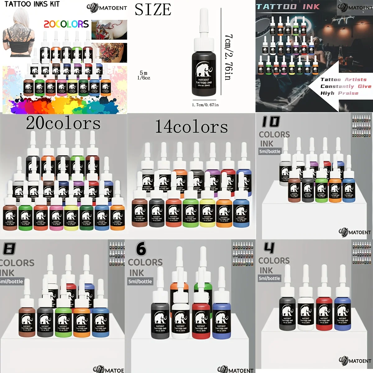 

Профессиональный набор чернил для татуировки — многоцветный набор, без запаха и без спирта для начинающих и художников.