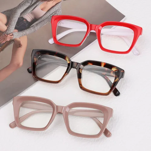 Gafas de lectura cuadradas de gran tamaño para hombre y mujer, anteojos portátiles con montura grande, para presbicia de alta definición, dioptrías de 0 ~ + 3,00, 1 ud.