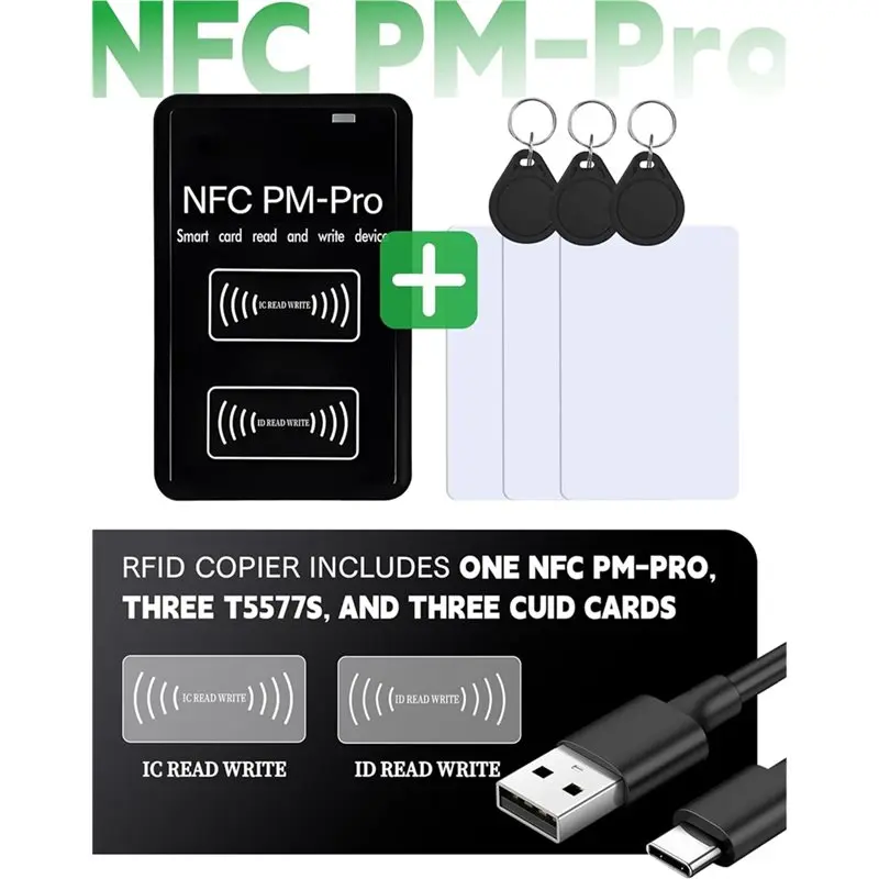 RFID Reader Writer Copier For IC 13.56Mhz- Works ID/125K HID Cards(125- 500 Khz) Mhz RFID Reader Applicable App Included