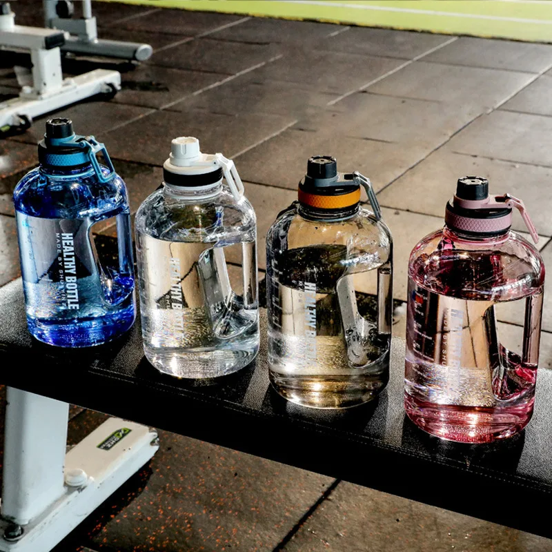 

Ton Bucket Cup Gradient Fashion Sports L Large Capacity Fiess Kettle Straw Portable Handle