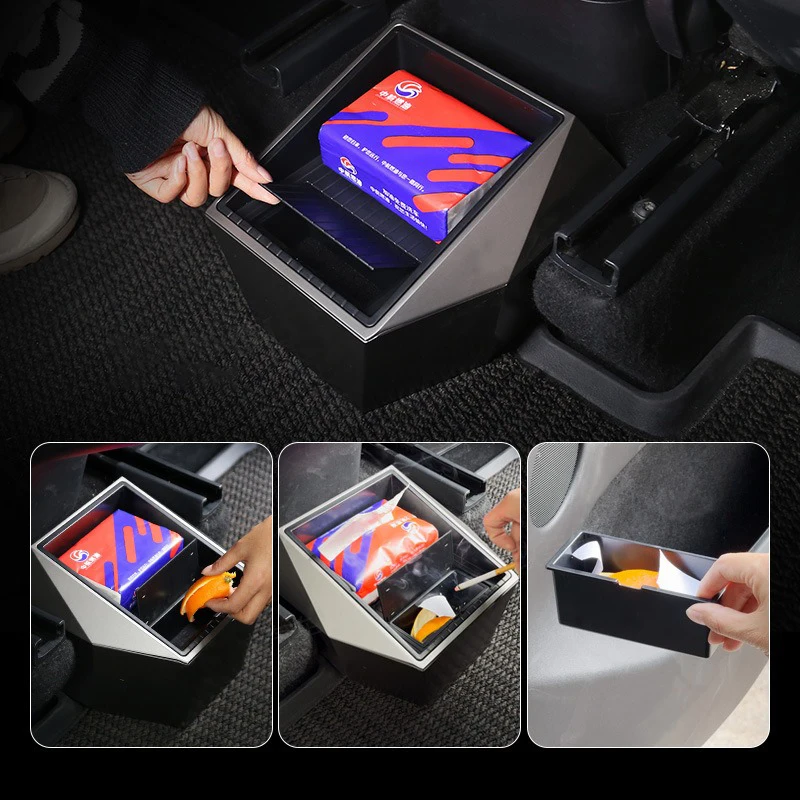 For Tesla Model Y 2021-2024 Rear Center Console Storage Box Cybertruck Styling Three Layers Organizer Box ABS Car Accessories