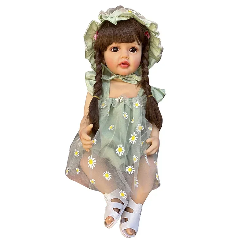 55CM Full Body Soft Silicone Vinyl Reborn Toddler Girl Betty Pretty Girl Princess Lifelike Baby Doll Christmas Gift for Grils