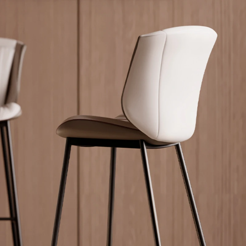 كراسي بار للاستخدام المنزلي خفيفة فاخرة من الحديد المطاوع ومسند قدم عالي للمقهى وكراسي مكتب أمامية حديثة وبسيطة