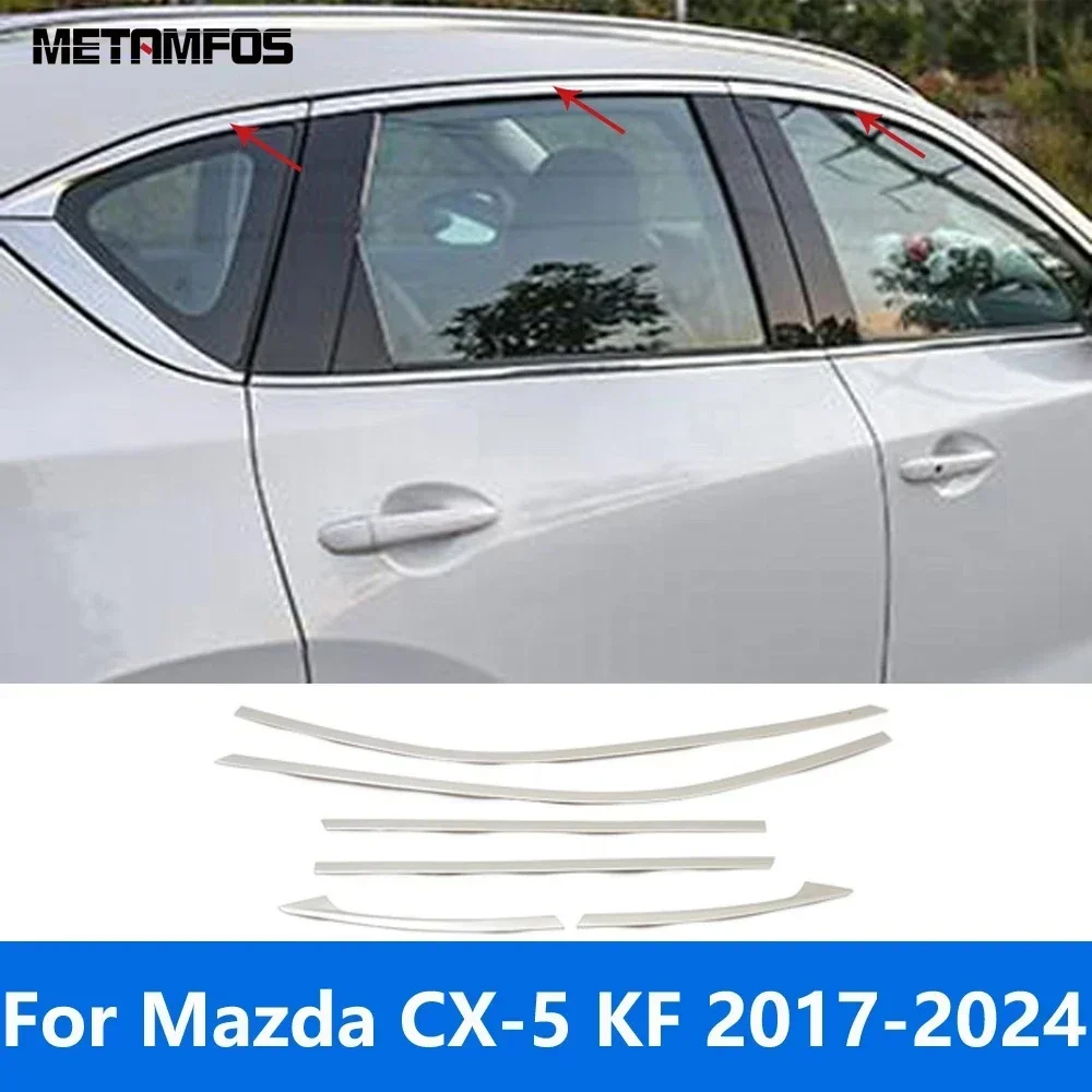 For Mazda CX5 CX-5 KF 2017-2022 2023 2024 Upper Window Frame Window Sill Molding Trim Sticker Exterior Accessories Car Styling