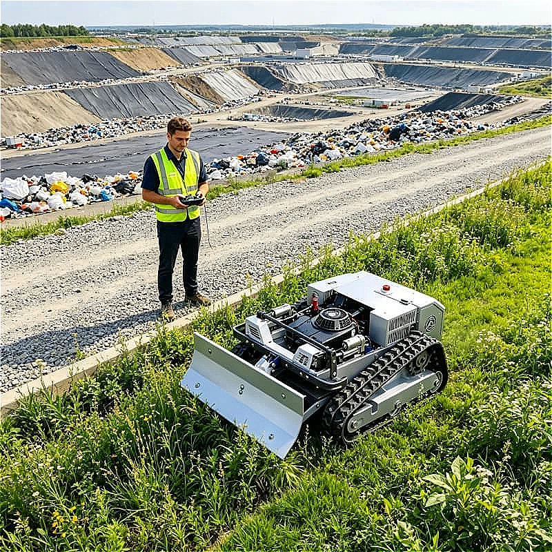 Tracked Remote Controlled Lawn Mower 1000mm Cutting Width Slope 45 Degree Orchards Vineyards Hillside Grass Cutting Customized