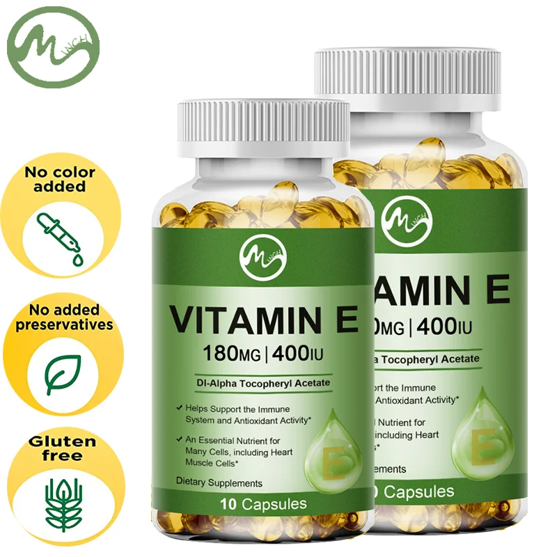 

Minch Vitamin E Capsule Natural Antioxidant Support Brighten Skin and Healthy Skin Hair Nails Immune&Eye Health Skin Nutrition